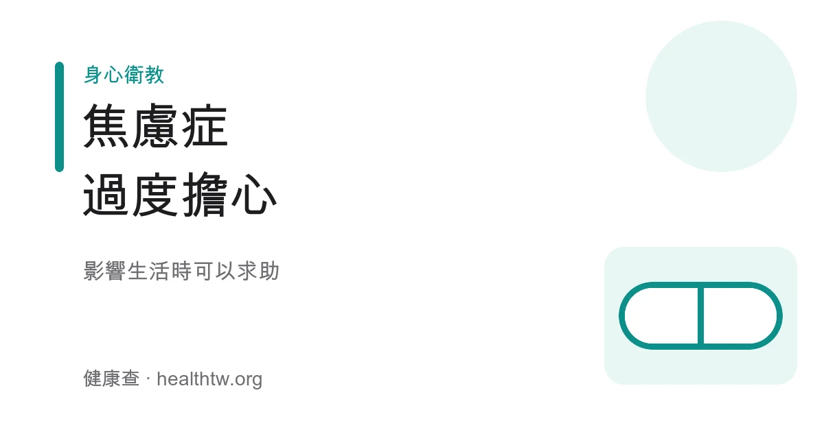 焦慮症基本認識與求助示意圖