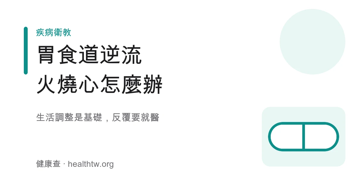 胃食道逆流火燒心與生活調整基本認識示意圖