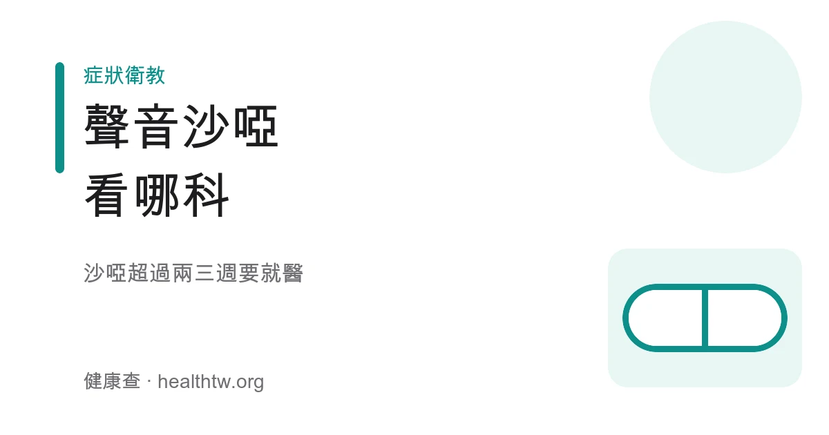 聲音沙啞看耳鼻喉科方向示意圖