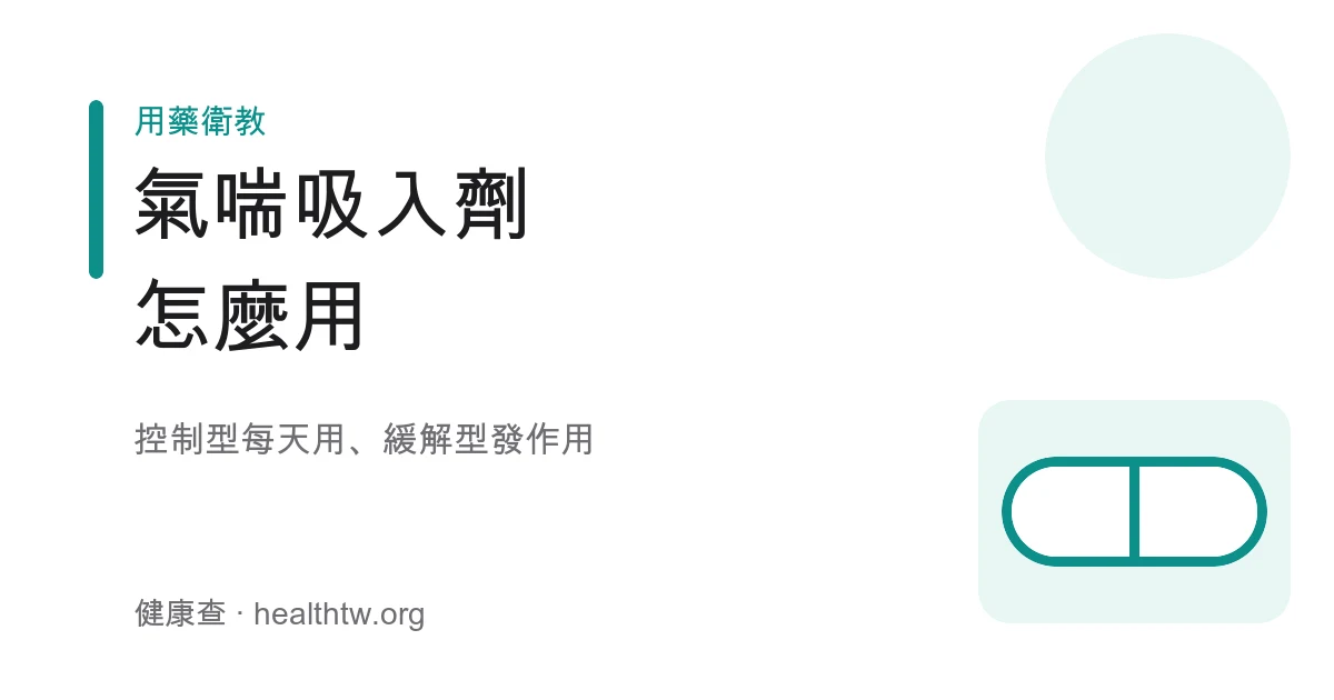 氣喘吸入劑控制型緩解型使用示意圖