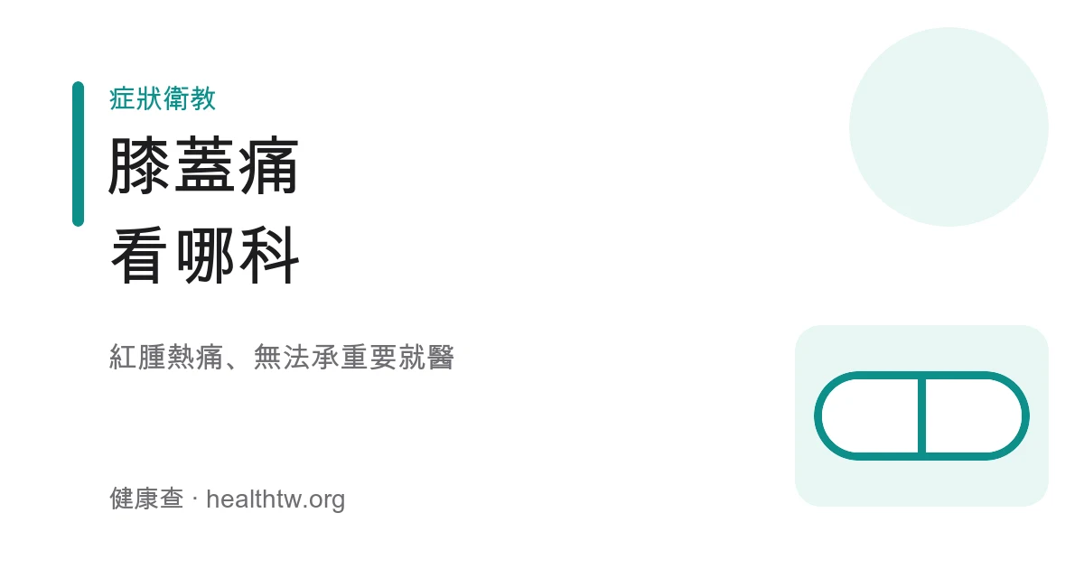 膝蓋痛就醫方向示意圖