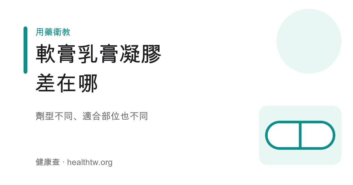 軟膏乳膏凝膠外用劑型差別示意圖