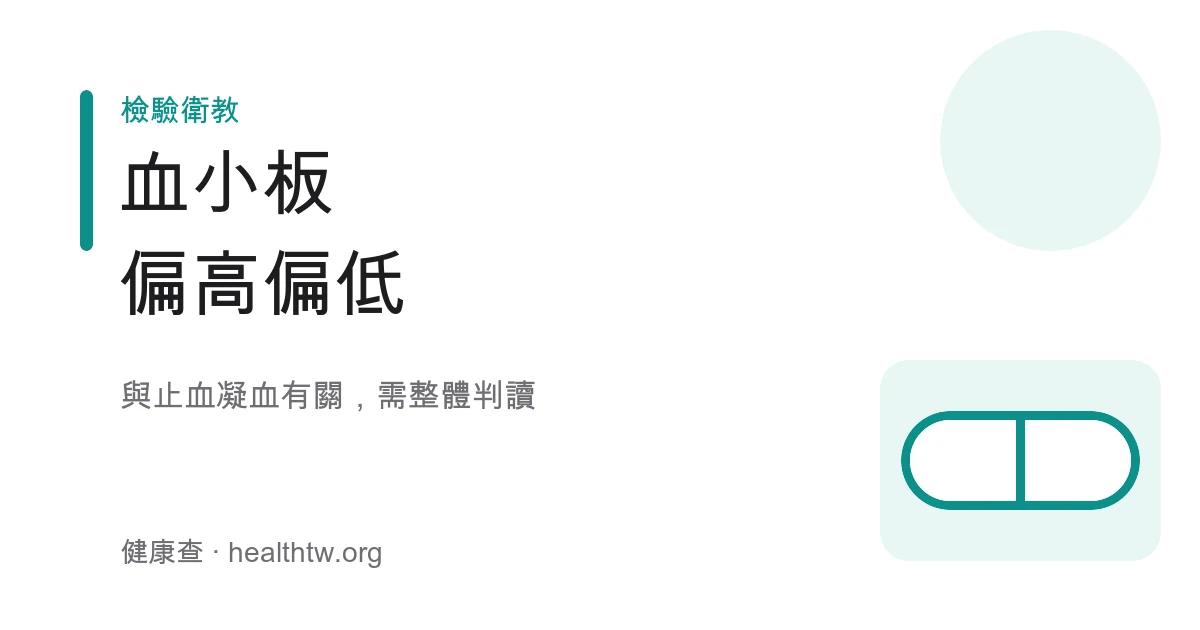 血小板健檢數值偏高偏低與凝血示意圖