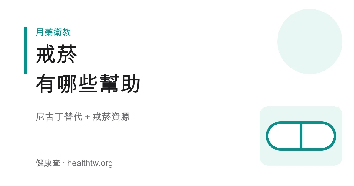 戒菸輔助尼古丁替代資源示意圖