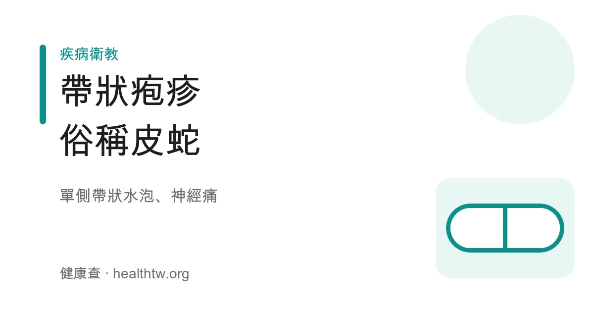 帶狀疱疹皮蛇單側帶狀水泡基本認識示意圖