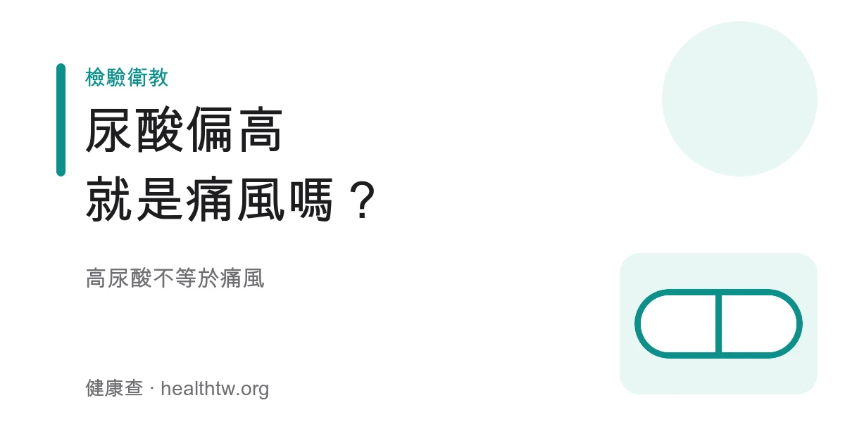 尿酸偏高與痛風關係、健檢尿酸數值解讀示意圖